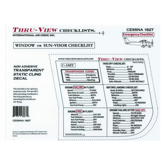 International Air Crew - Pilot Pocket Checklist Cessna 182T | MIAC100-C8T