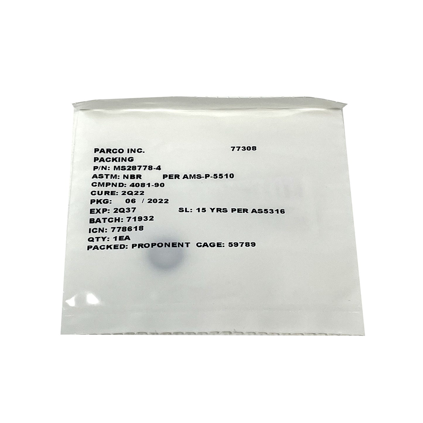 MS28778-4 Nitrile Aircraft Oring / Packing