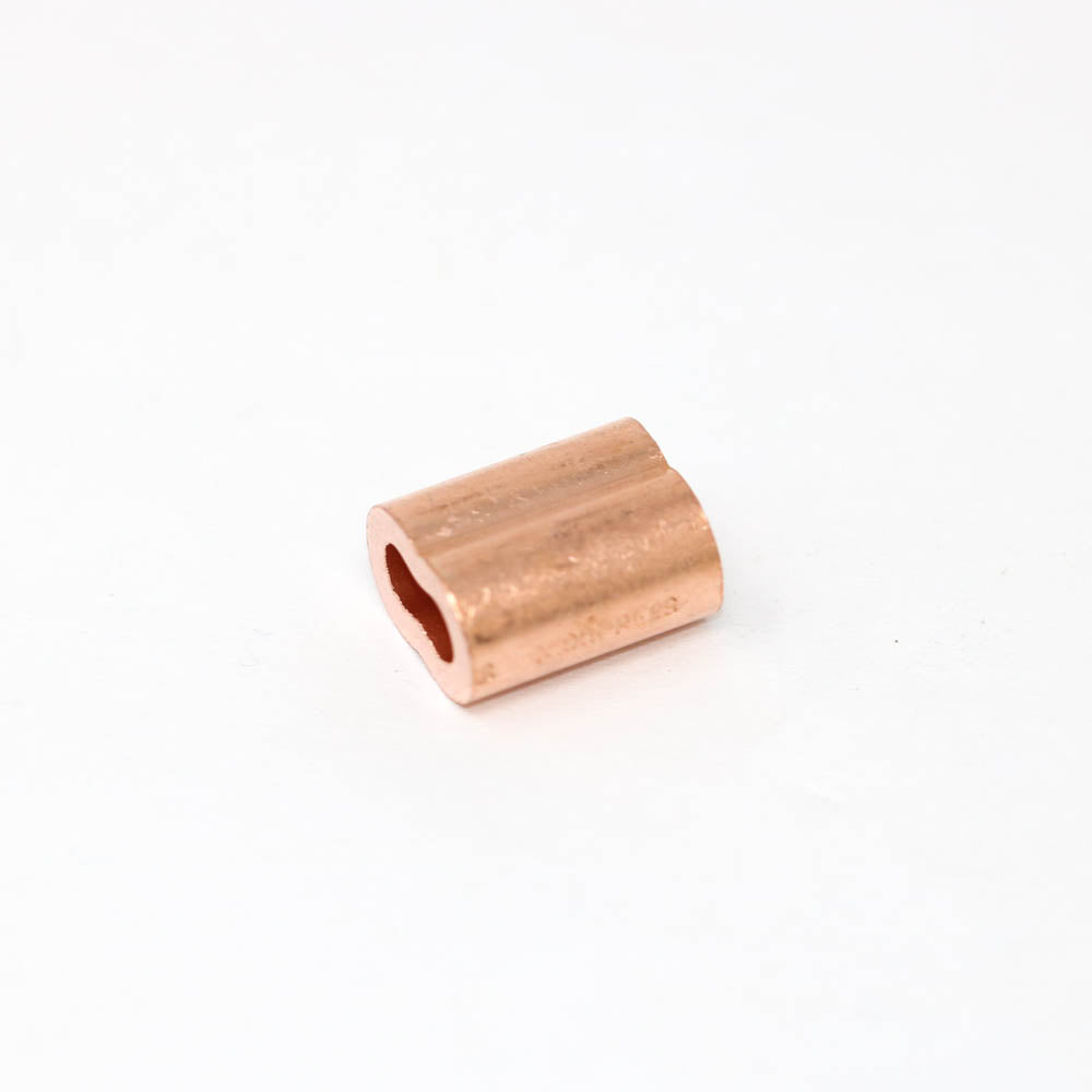 Mili Std - Plain Copper 1/8" Swaging Wire Rope Sleeve | MS51844-44
