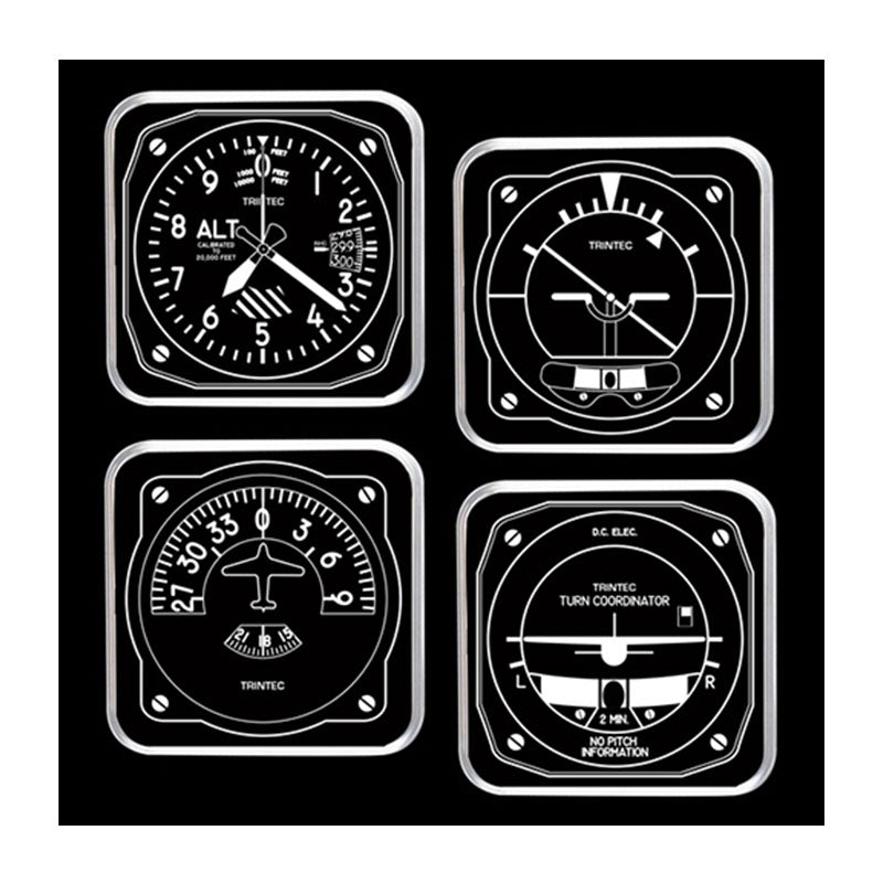 Trintec - Coasters, Square 4 Piece Set, Black & White | 1949-BW
