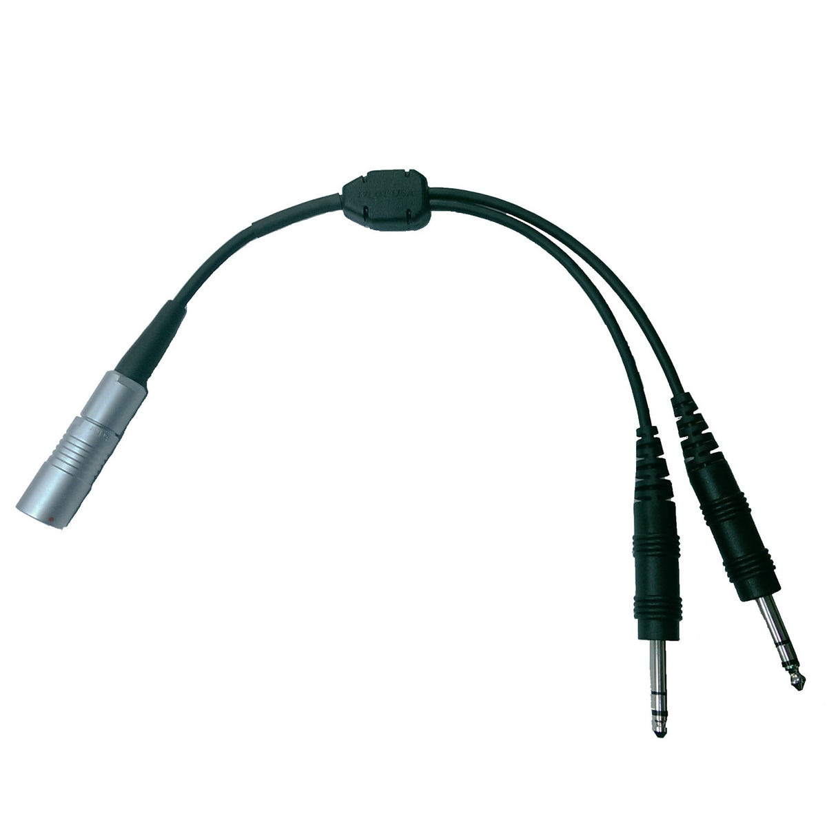 Pilot USA PA-75 Fischer 8-Pin Headset to GA Dual Plug Adapter