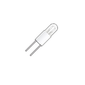 Technical drawing of Wamco 6034BPGPL subminiature aircraft lamp with T1-3/4 envelope and BP base