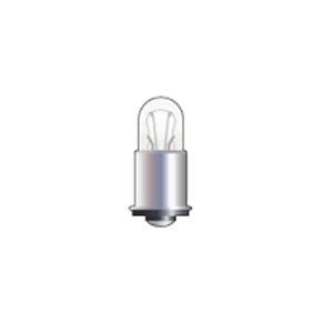 Technical drawing of Wamco 327AS15-297 subminiature aircraft lamp with T1-3/4 envelope and MF base
