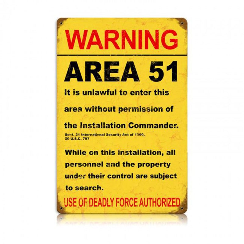 Vintage Signs - Area 51 12" x 18" Sign | V264