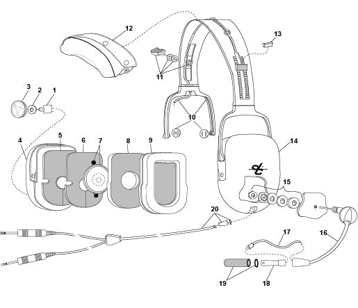David Clark H20-10 Headset Parts Guide & Illustrated Catalog