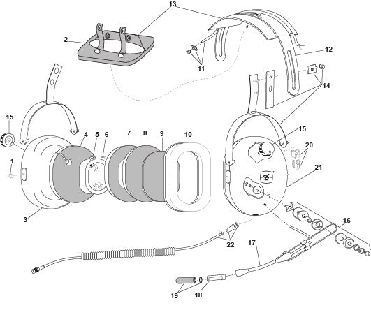 David Clark H10-56HX Headset Parts Guide & Illustrated Catalog