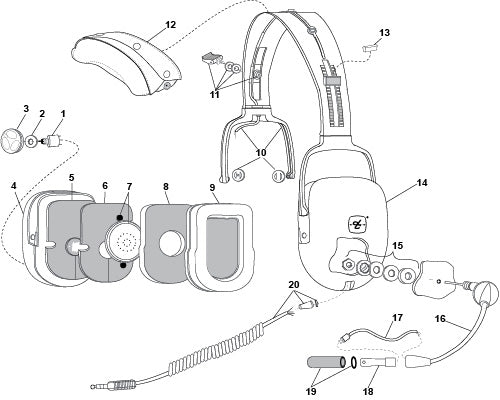 David Clark H20-16 Headset Parts Guide & Illustrated Catalog