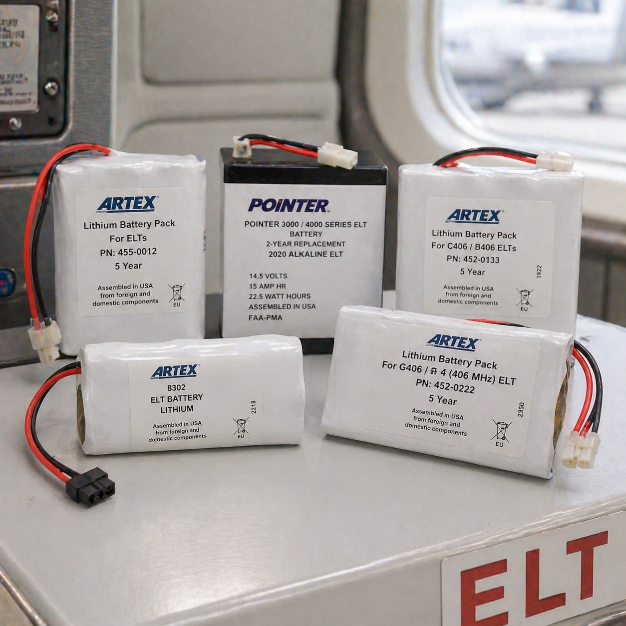 AI Generated Aircraft ELT Batteries Collection Image