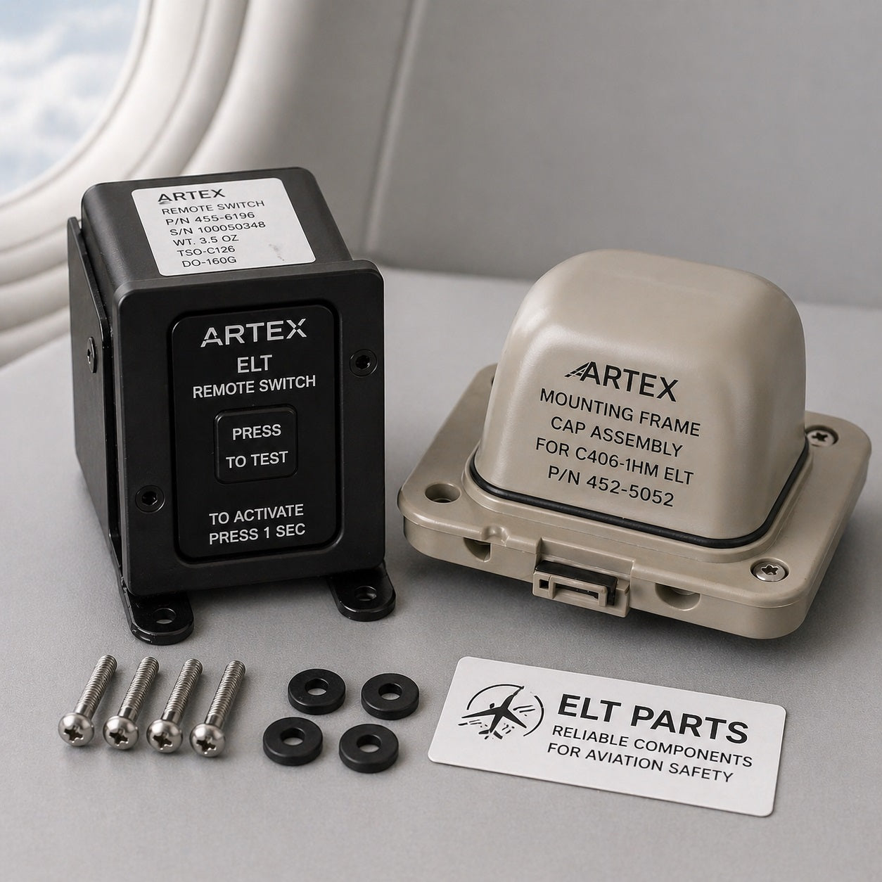 AI Generated Aircraft ELT Parts Collection Image