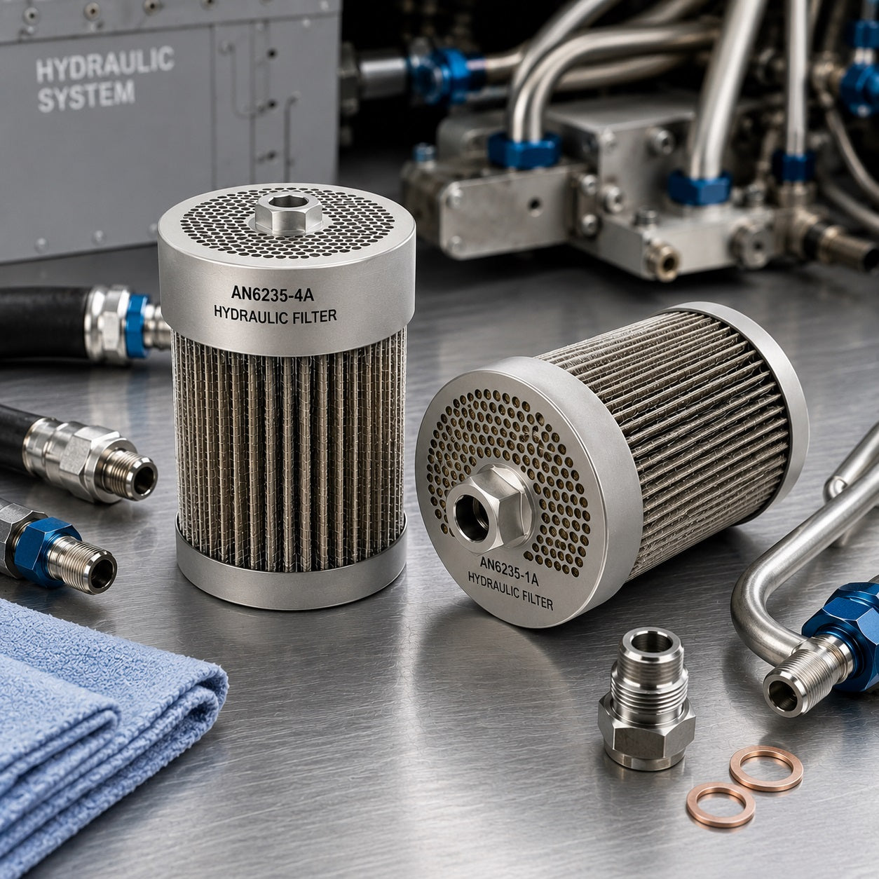 AI Generated Aircraft Hydraulic Filters Collection Image