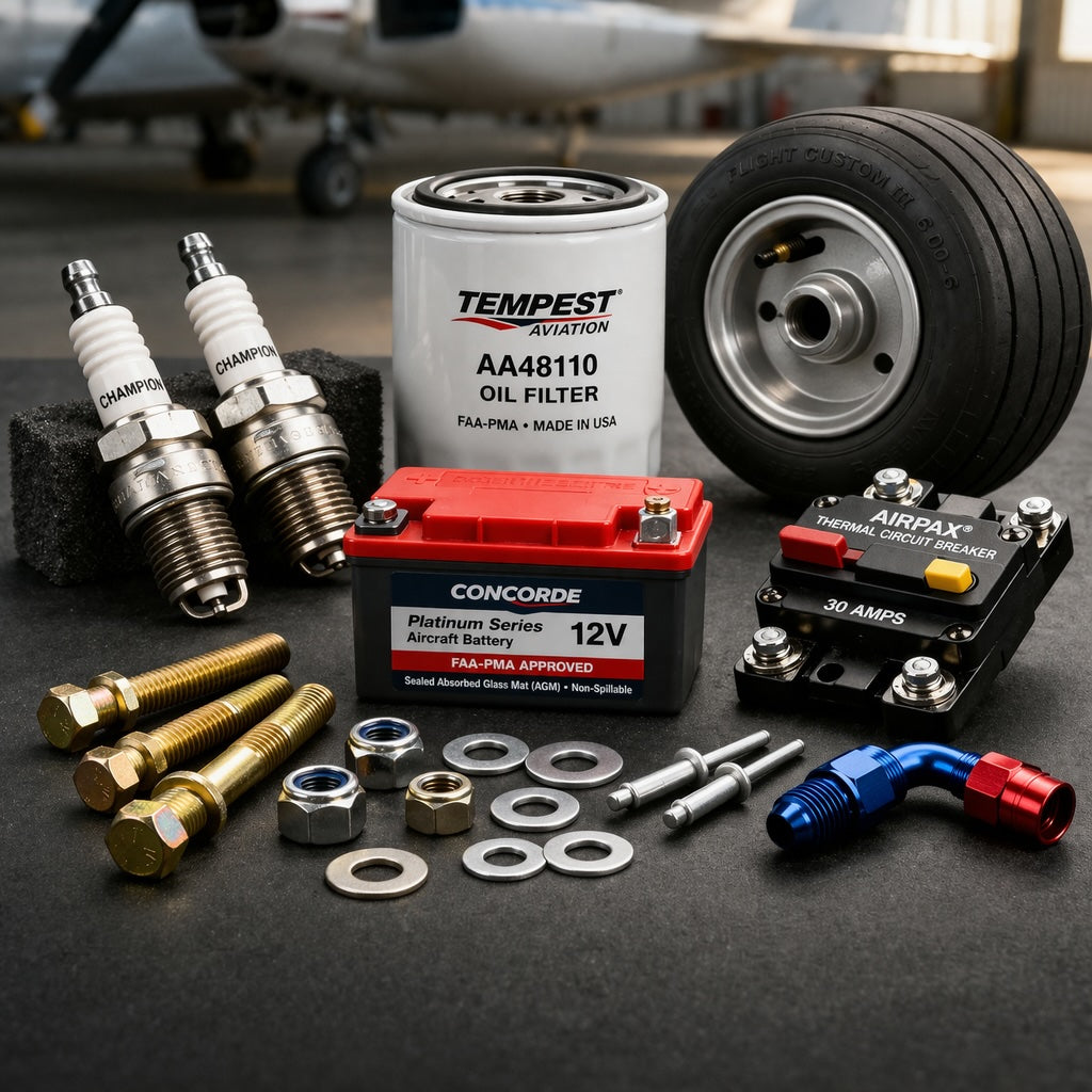 AI Generated Aircraft Parts Collection Image