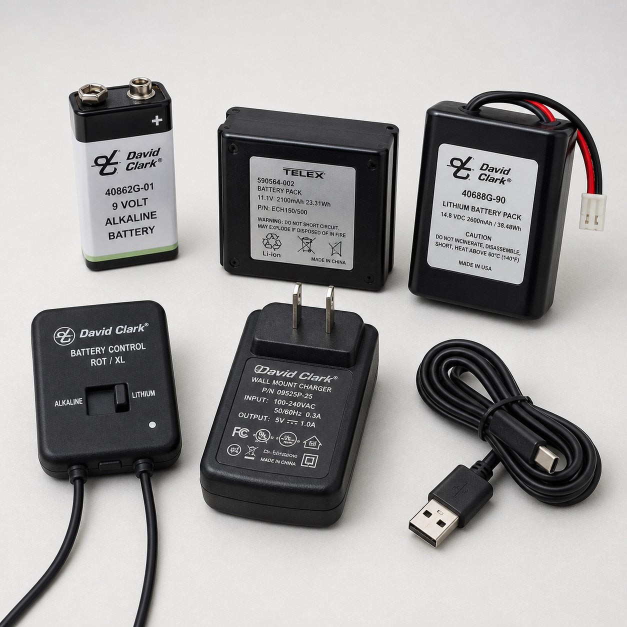 AI Generated Aviation Headset Batteries and Chargers Collection Image