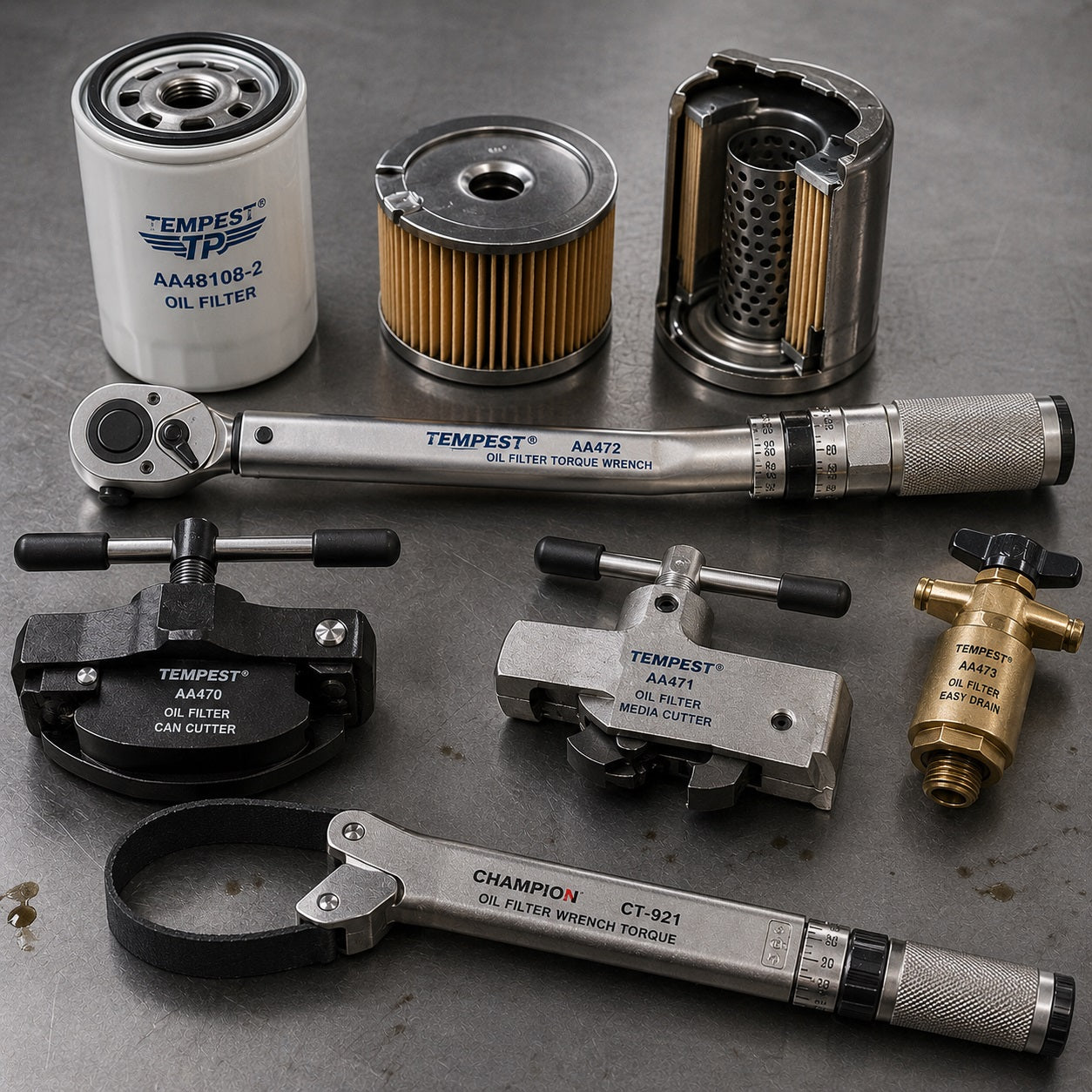 AI Generated Aviation Oil Filter Tools Collection Image