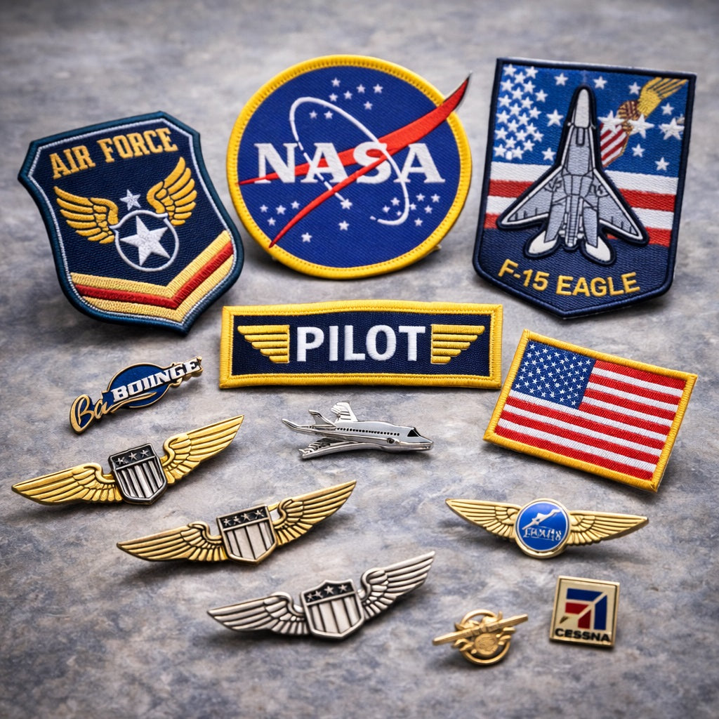 AI Generated Aviation Patches and Pins Collection Image 