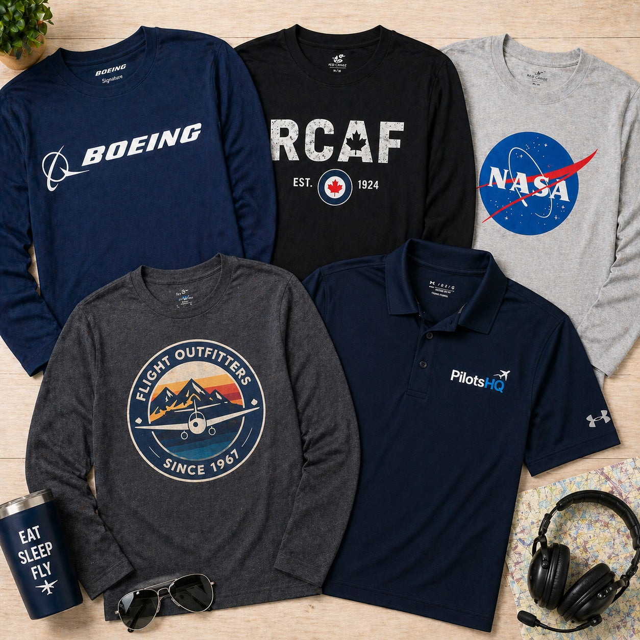 AI Generated Aviation Shirts Collection Image