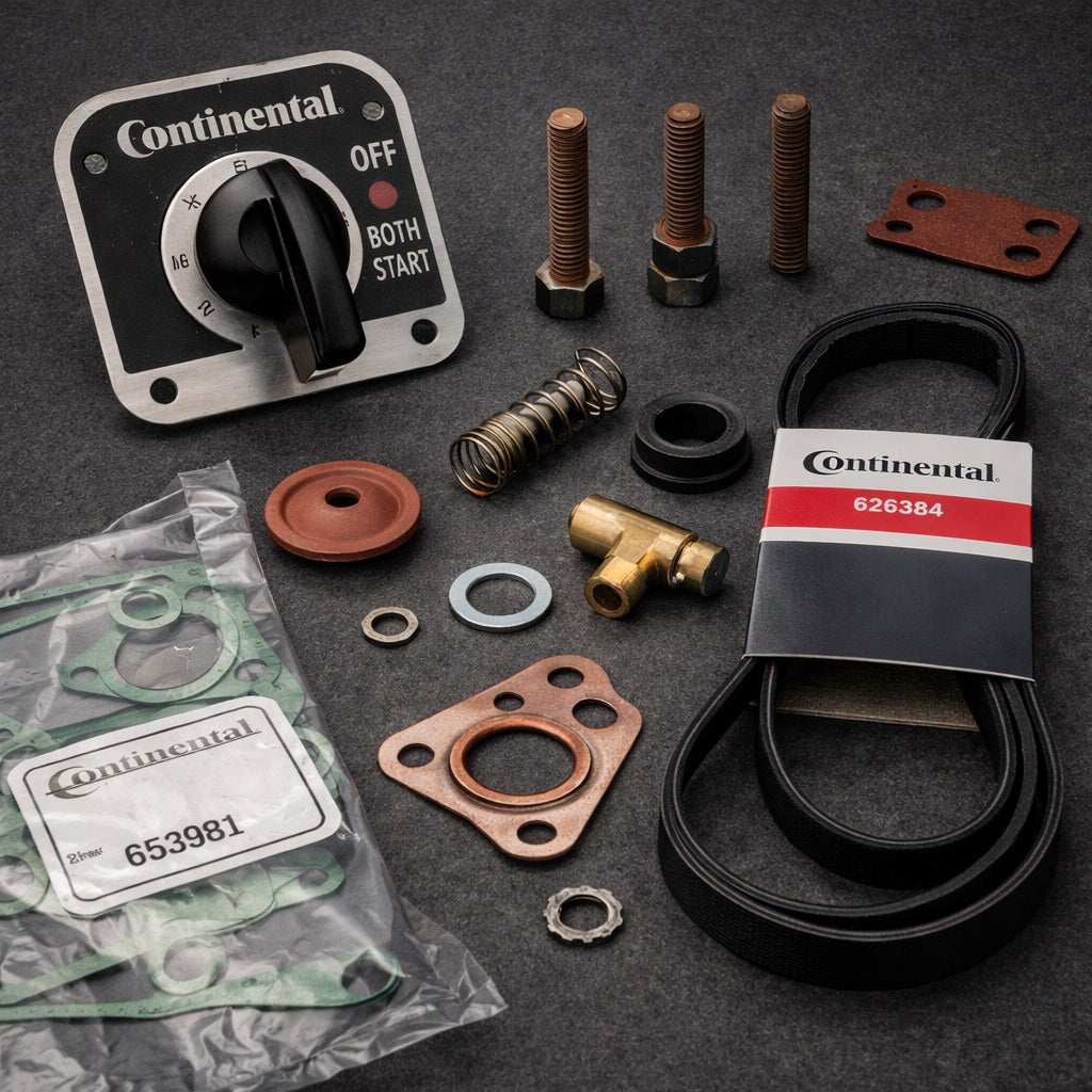 AI Generated Continental Aircraft Engine Parts Collection Image