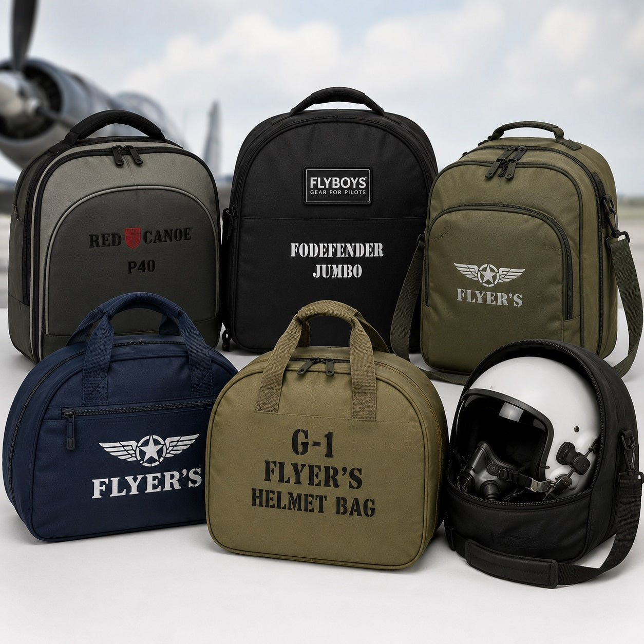 AI Generated Helmet Bags Collection Image