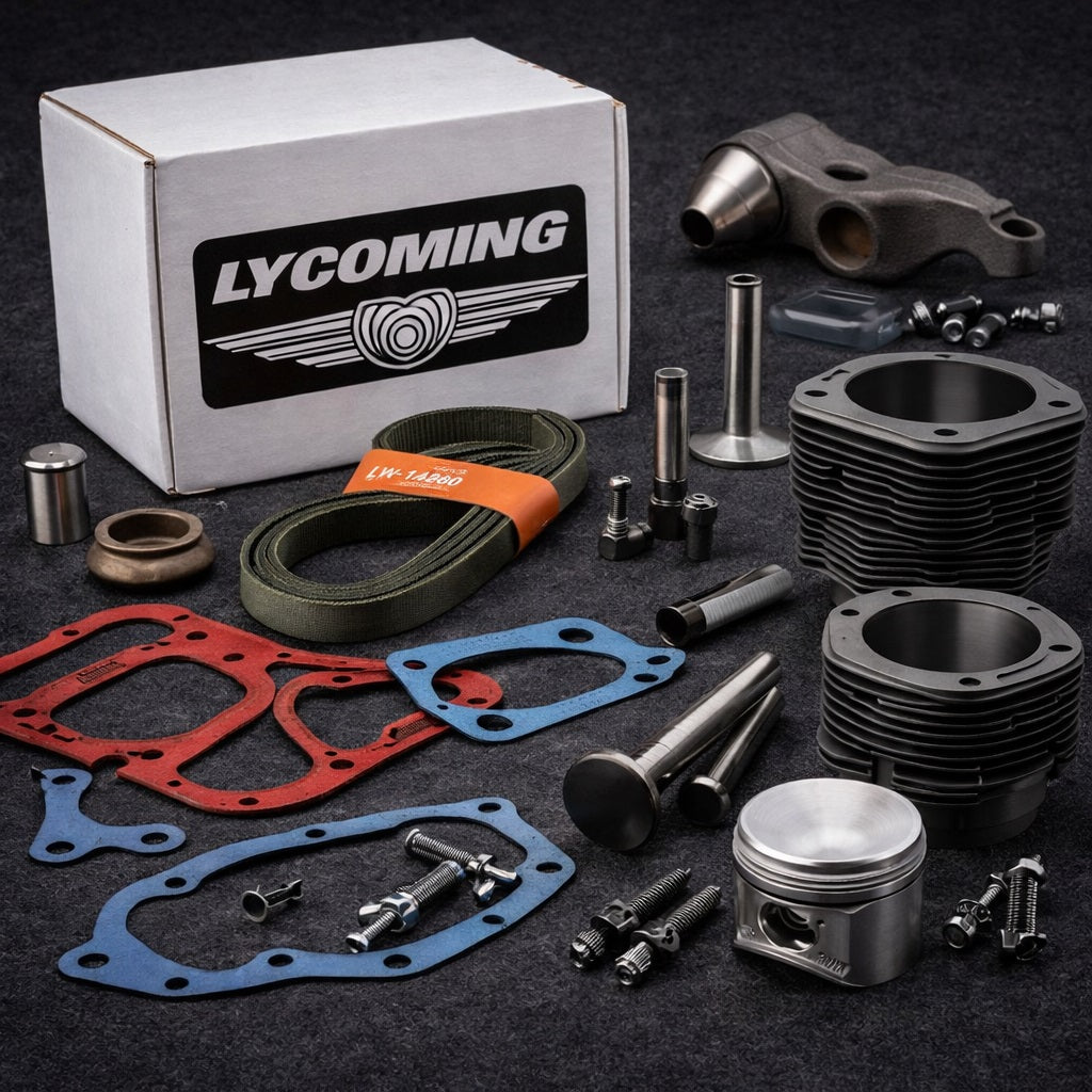AI Generated Lycoming Aircraft Engine Parts Collection Image