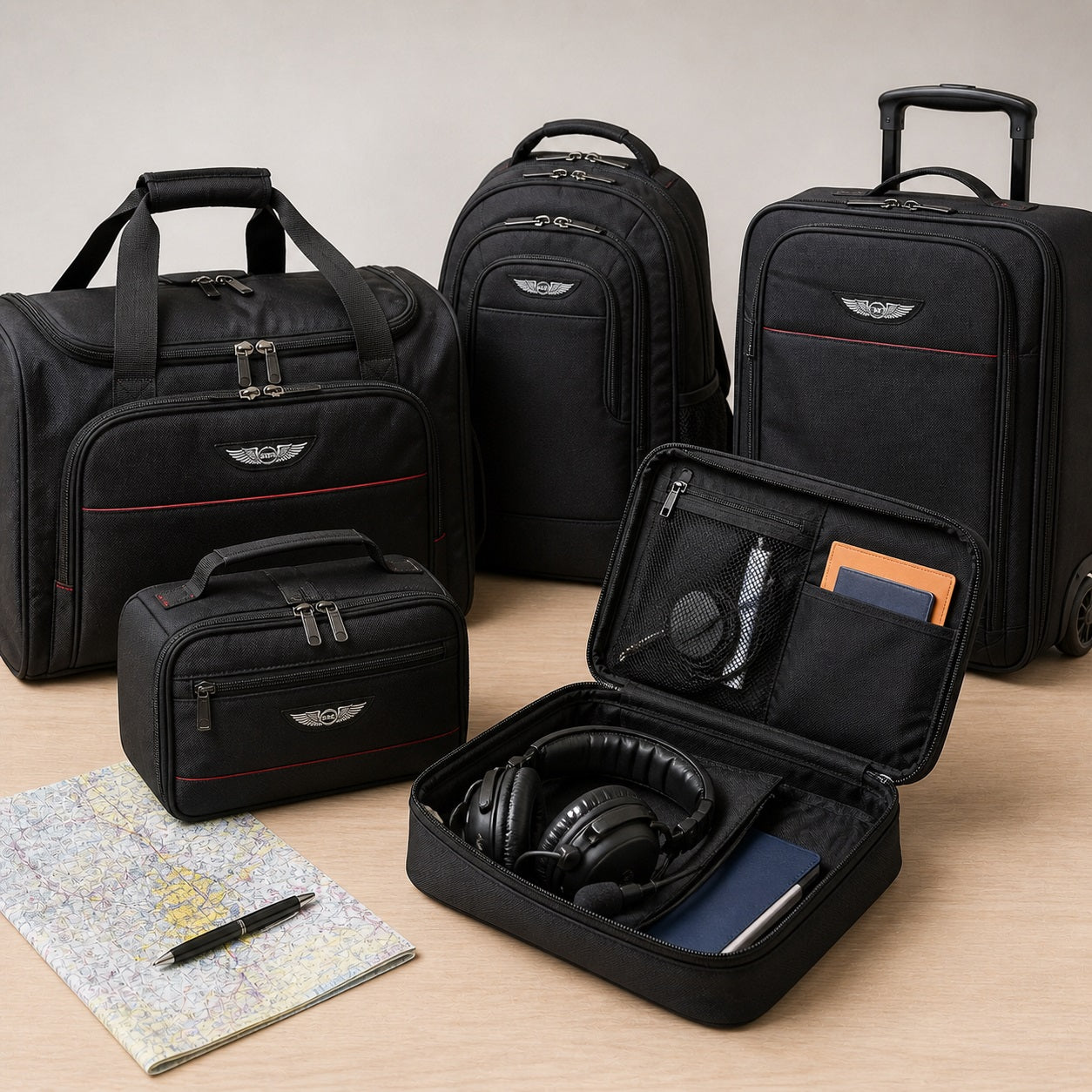 AI Generated Travel Bags Collection Image