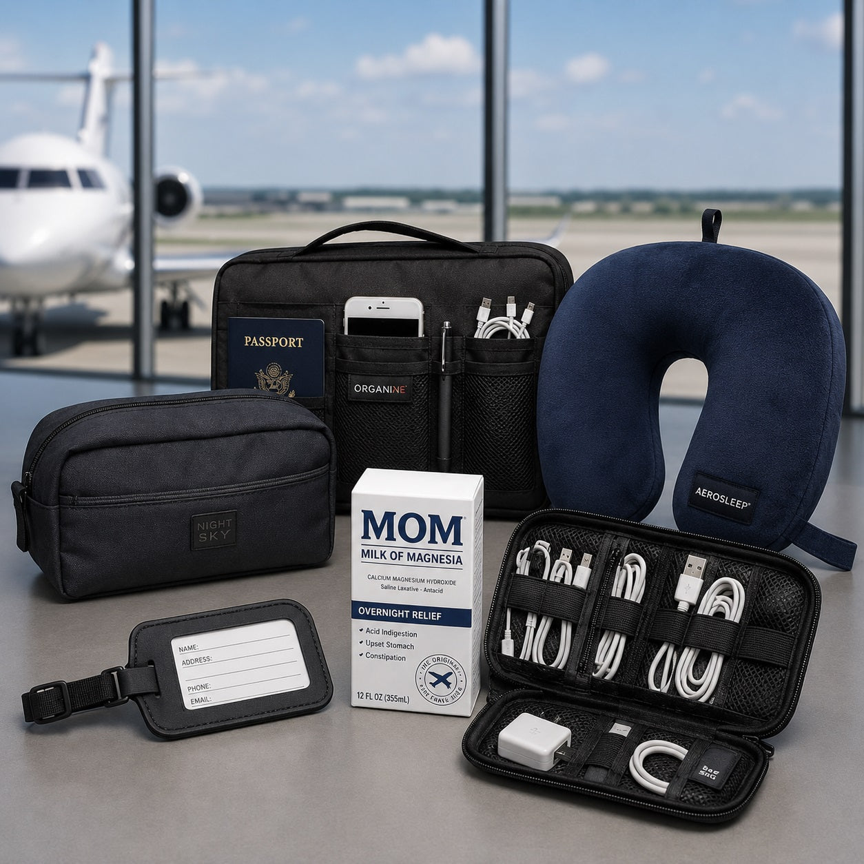 AI Generated Travel Supplies Collection Image