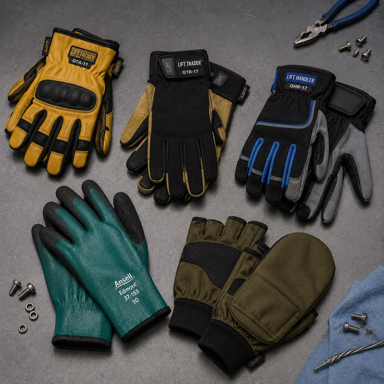 AI Generated Work Gloves Collection Image