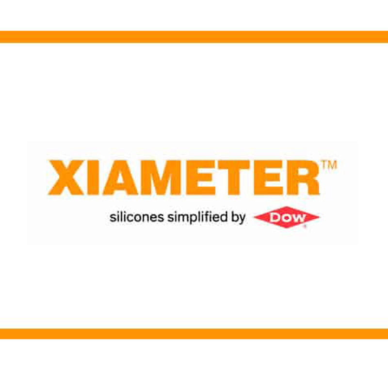 XIAMETER™ logo, trusted brand for silicone fluids, rubbers, and emulsions