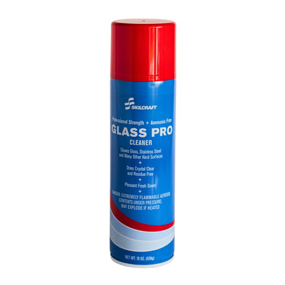 SKILCRAFT Glass Pro Cleaner – 19oz Aerosol for Glass and Stainless Steel - Front View