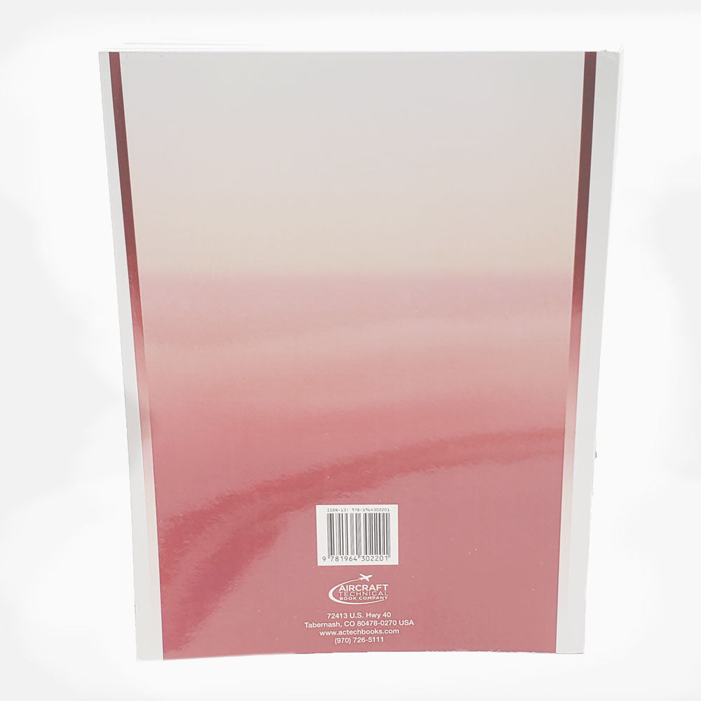 Back cover of Aircraft Gas Turbine Powerplants textbook showing red-to-white gradient, publisher contact details, and ISBN barcode.