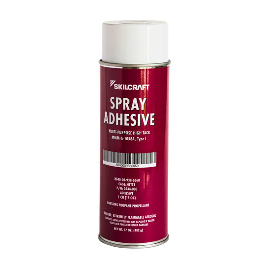 SKILCRAFT Aerosol Spray Adhesive – 17oz Can, High Tack Adhesive