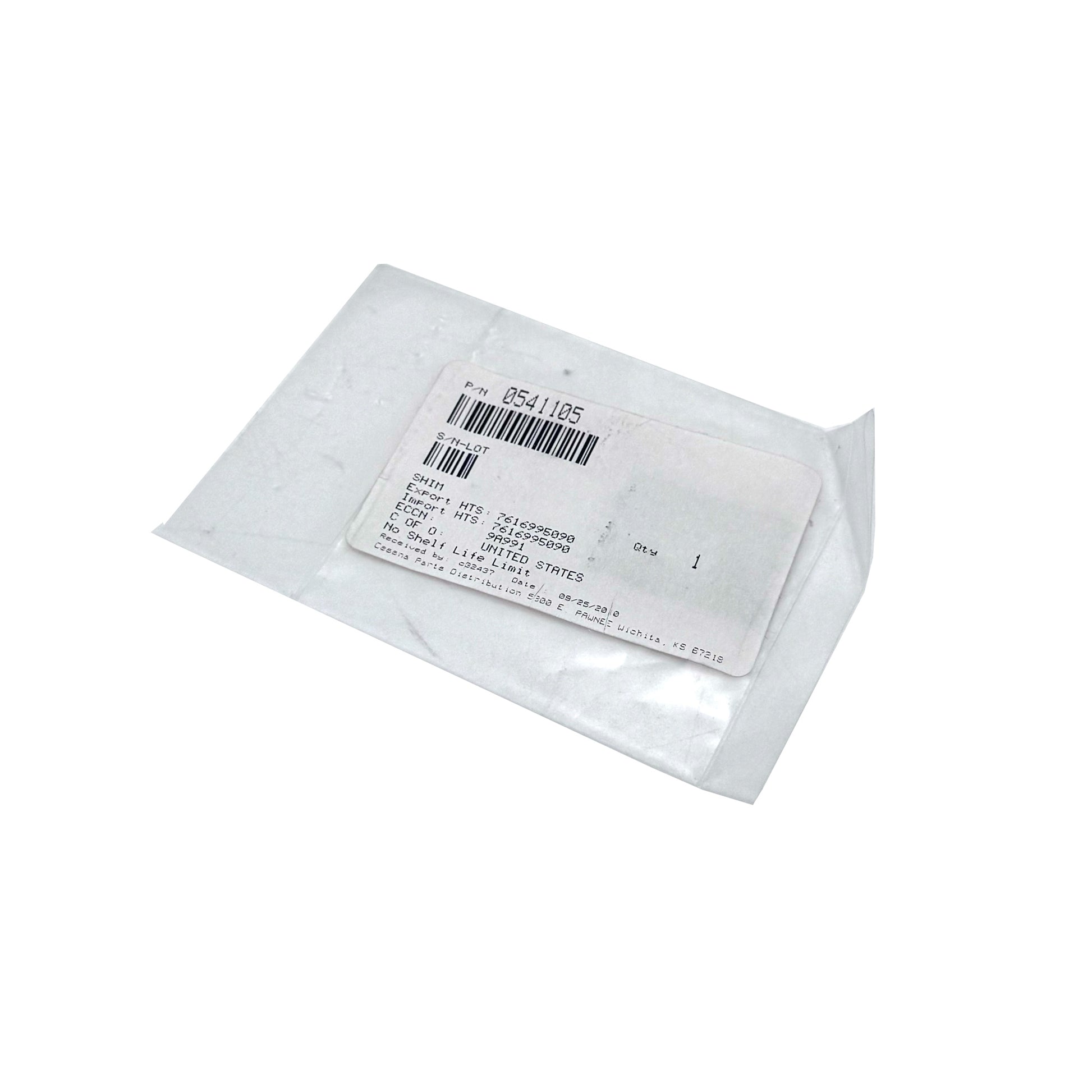 Cessna 0541105 shim package with OEM label and part number visible