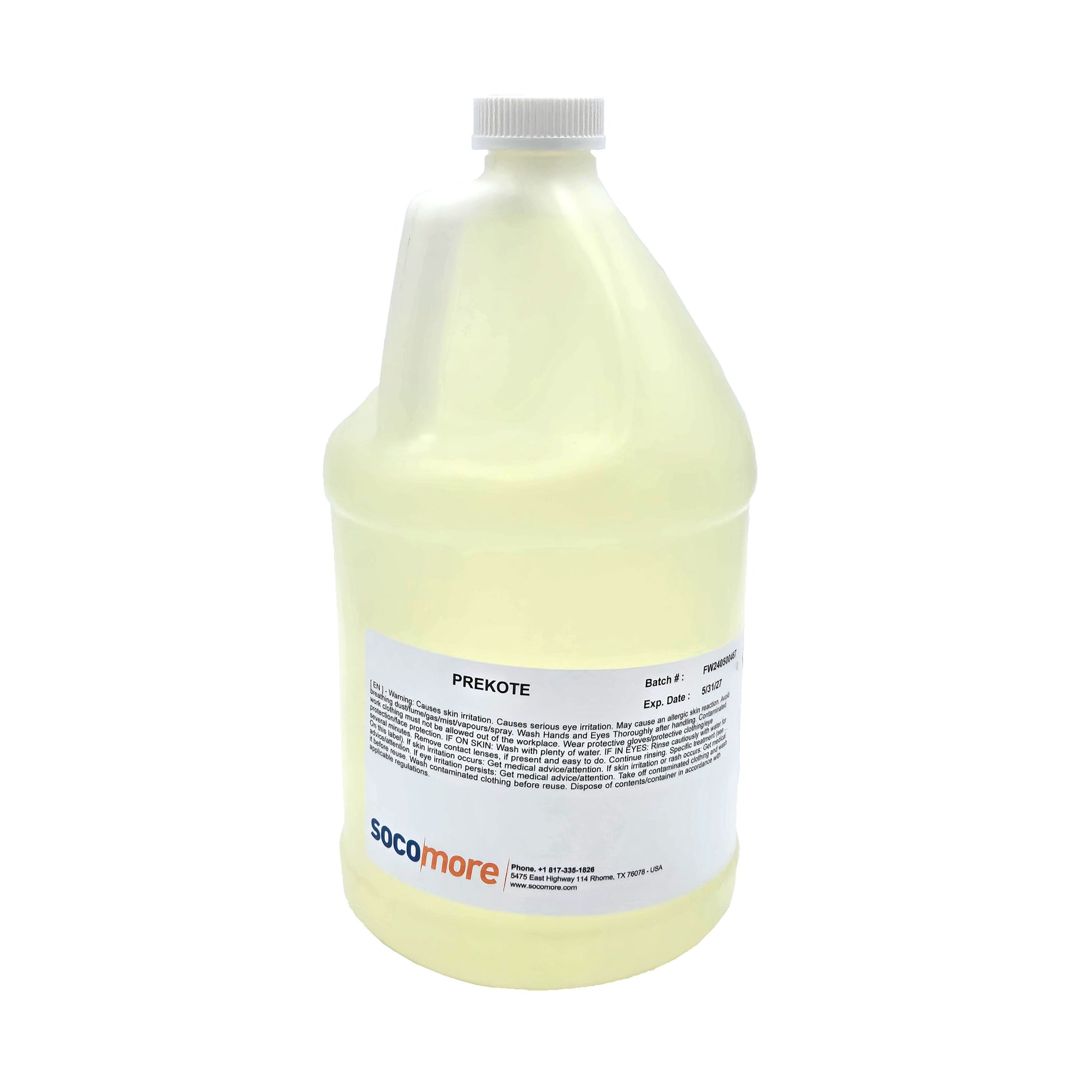 PreKote Surface Pretreatment Gallon 065-1030 – Side View with Handle and Label Descriptions Visible