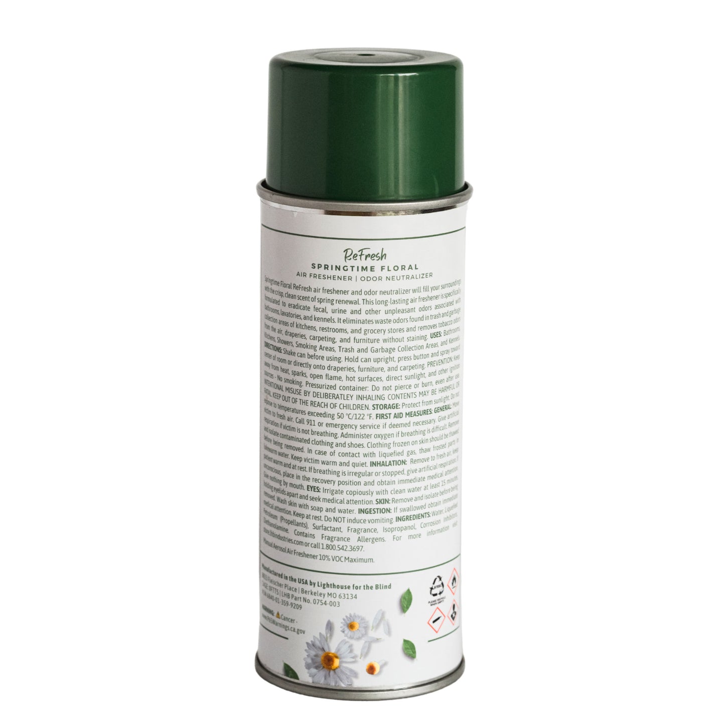 SKILCRAFT ReFresh Springtime Floral Air Freshener 14 oz aerosol can - Back View