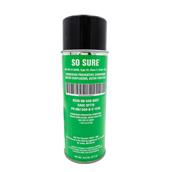 So-Sure® MIL-PRF-81309H Type III Corrosion Preventative Compound 14.5 oz can front view - long-lasting corrosion protection
