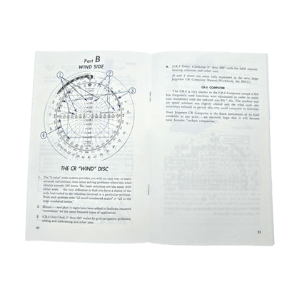 Jeppesen CR-3 Circular Flight Computer – Instruction Manual Open to Inner Page
