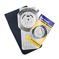 Jeppesen Metal CSG E6B Flight Computer – Full Front Layout with Protective Case