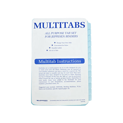 Jeppesen Multitabs Set of 13 – Front View with Indexed Tabs