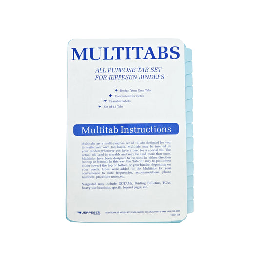 Jeppesen Multitabs Set of 13 – Front View with Indexed Tabs