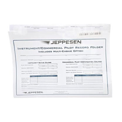 Jeppesen Instrument Commercial Record Folder – Cover Page