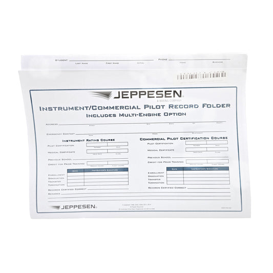 Jeppesen Instrument Commercial Record Folder – Cover Page