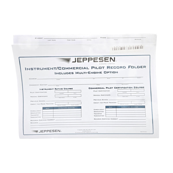 Jeppesen Instrument Commercial Record Folder – Cover Page