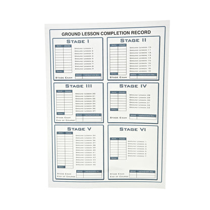 Jeppesen Instrument Commercial Record Folder – Flight Lesson Tracking Page