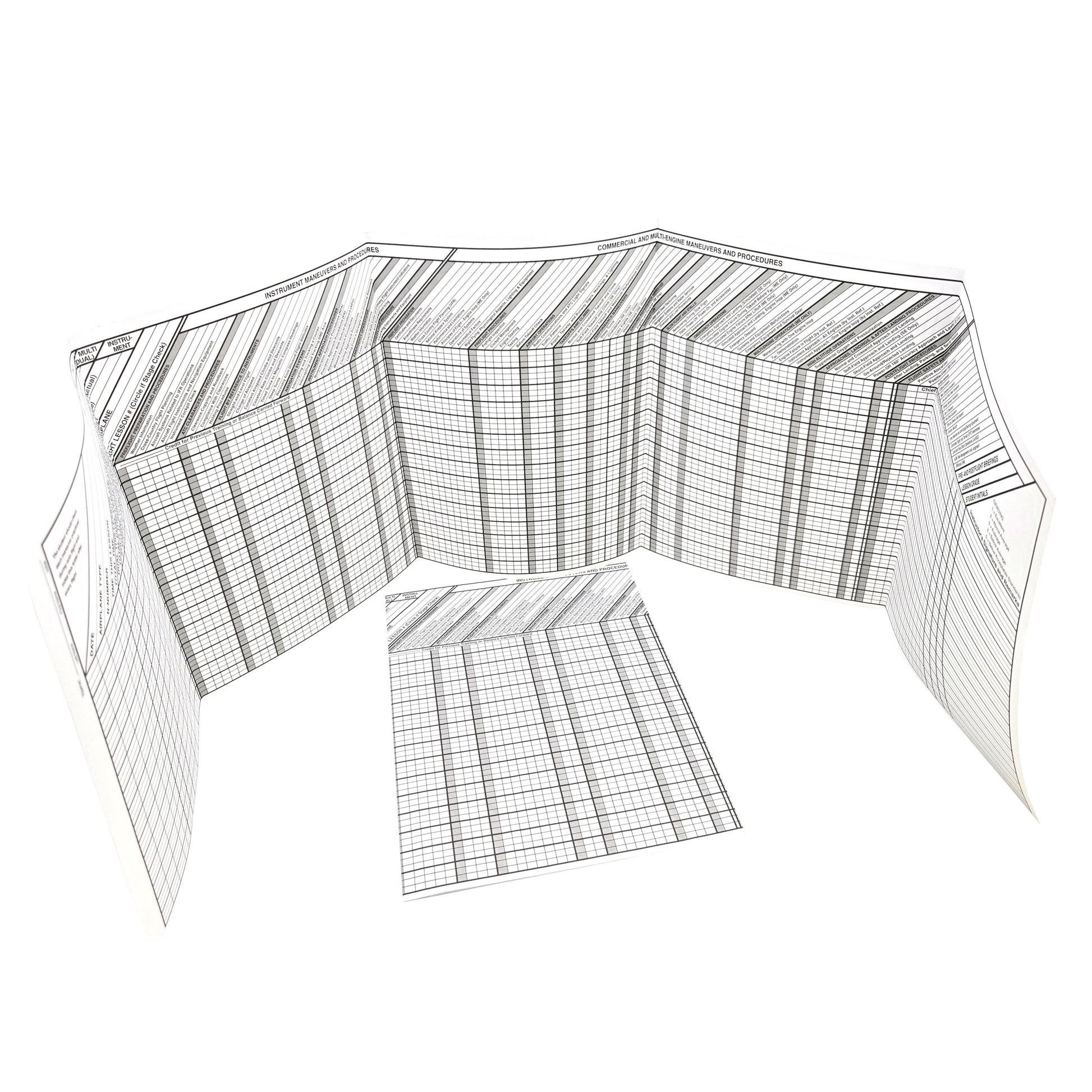Jeppesen Instrument Commercial Record Folder – Open View Showing Training Sections