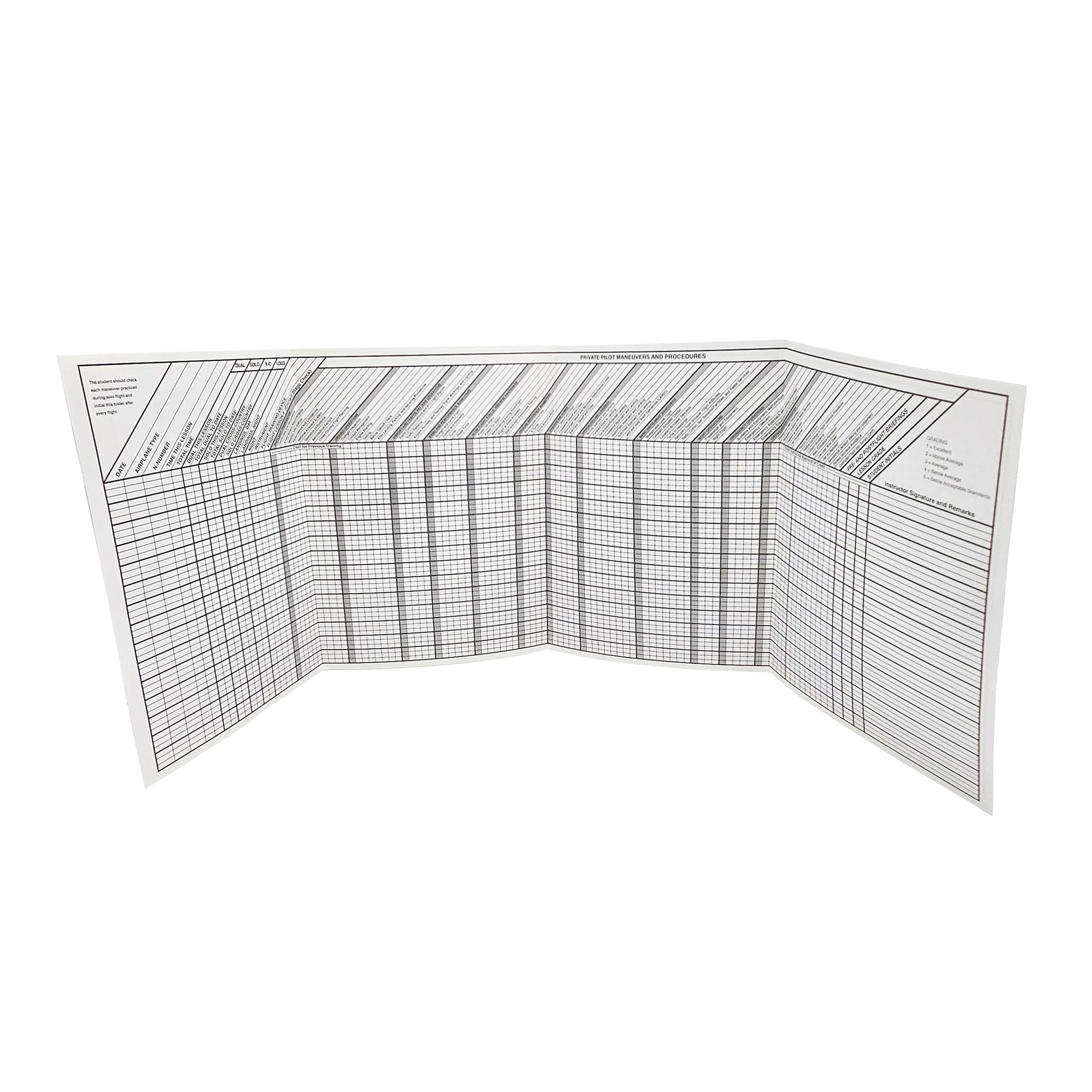 Jeppesen Private Pilot Record Folder – Open View Showing Training Sections