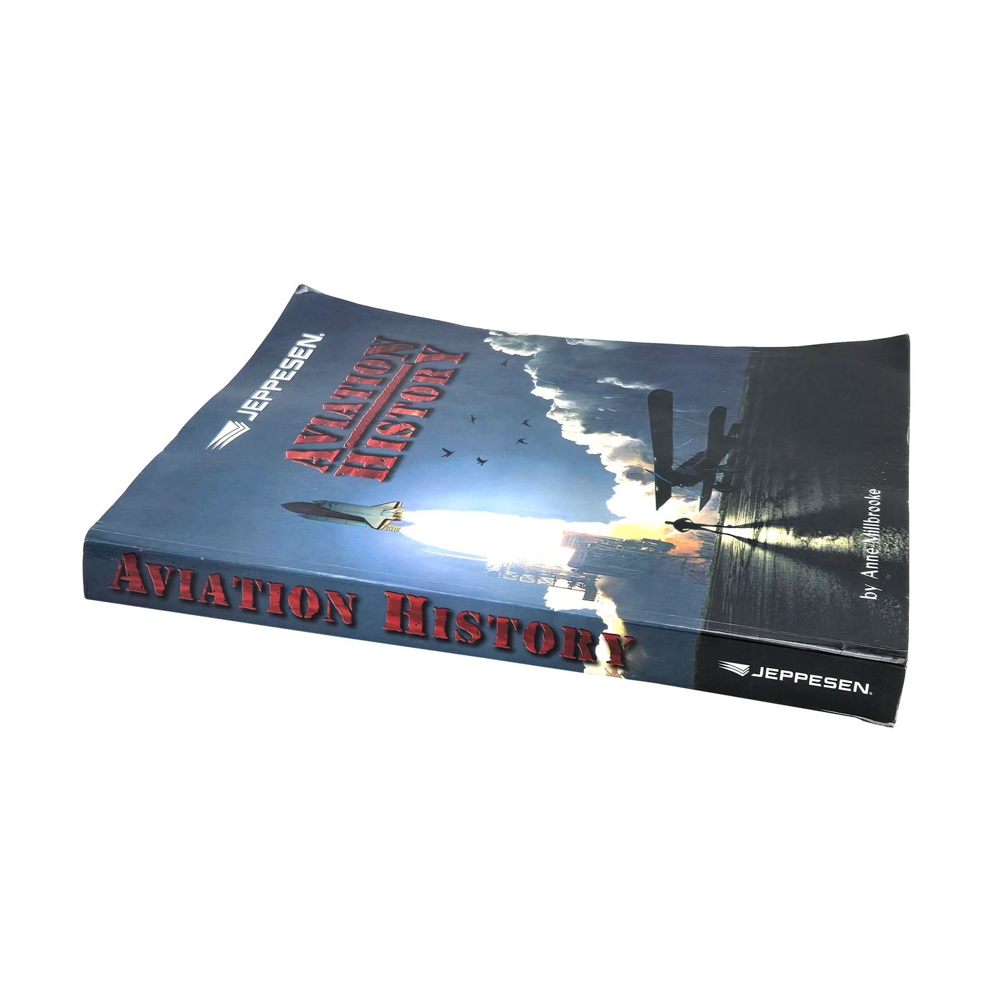 Jeppesen Aviation History Textbook – Angled Side View Showing Book Thickness