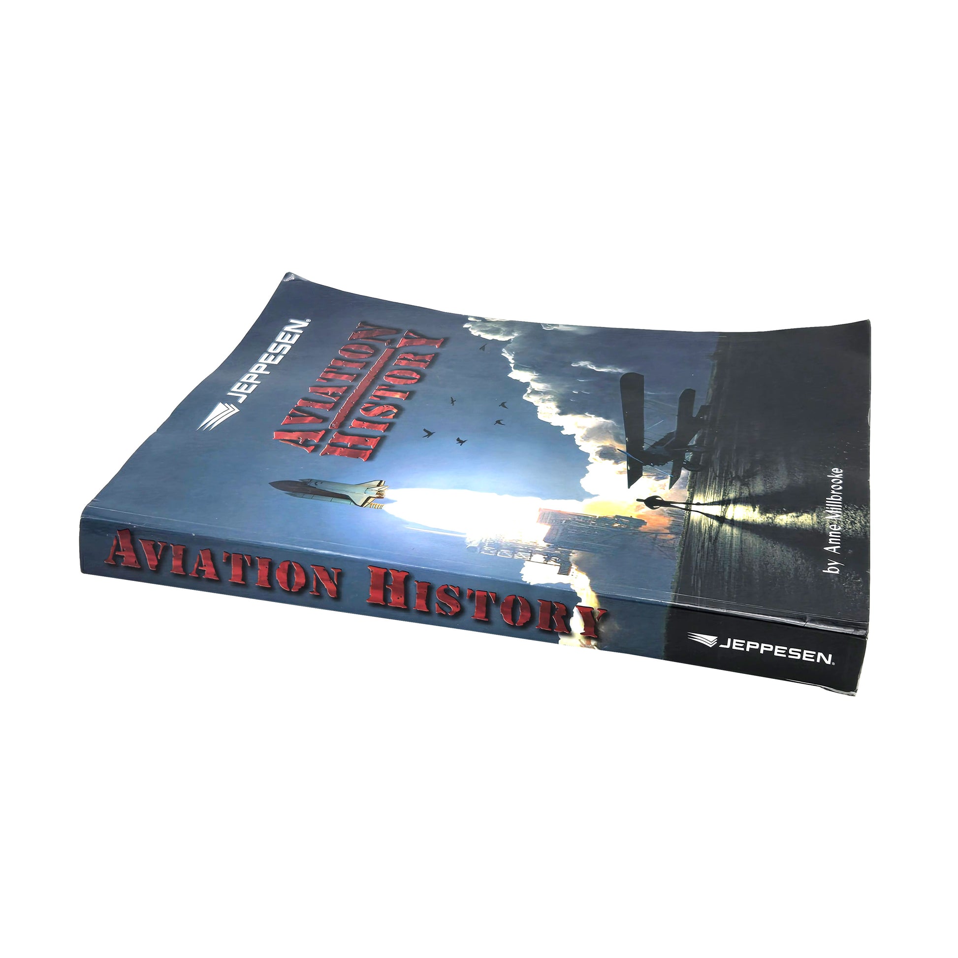 Jeppesen Aviation History Textbook – Angled Side View Showing Book Thickness