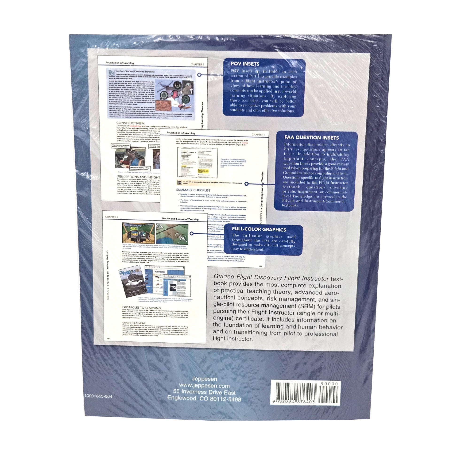 Jeppesen Flight Instructor Textbook – Back Cover Featuring Summary and ISBN