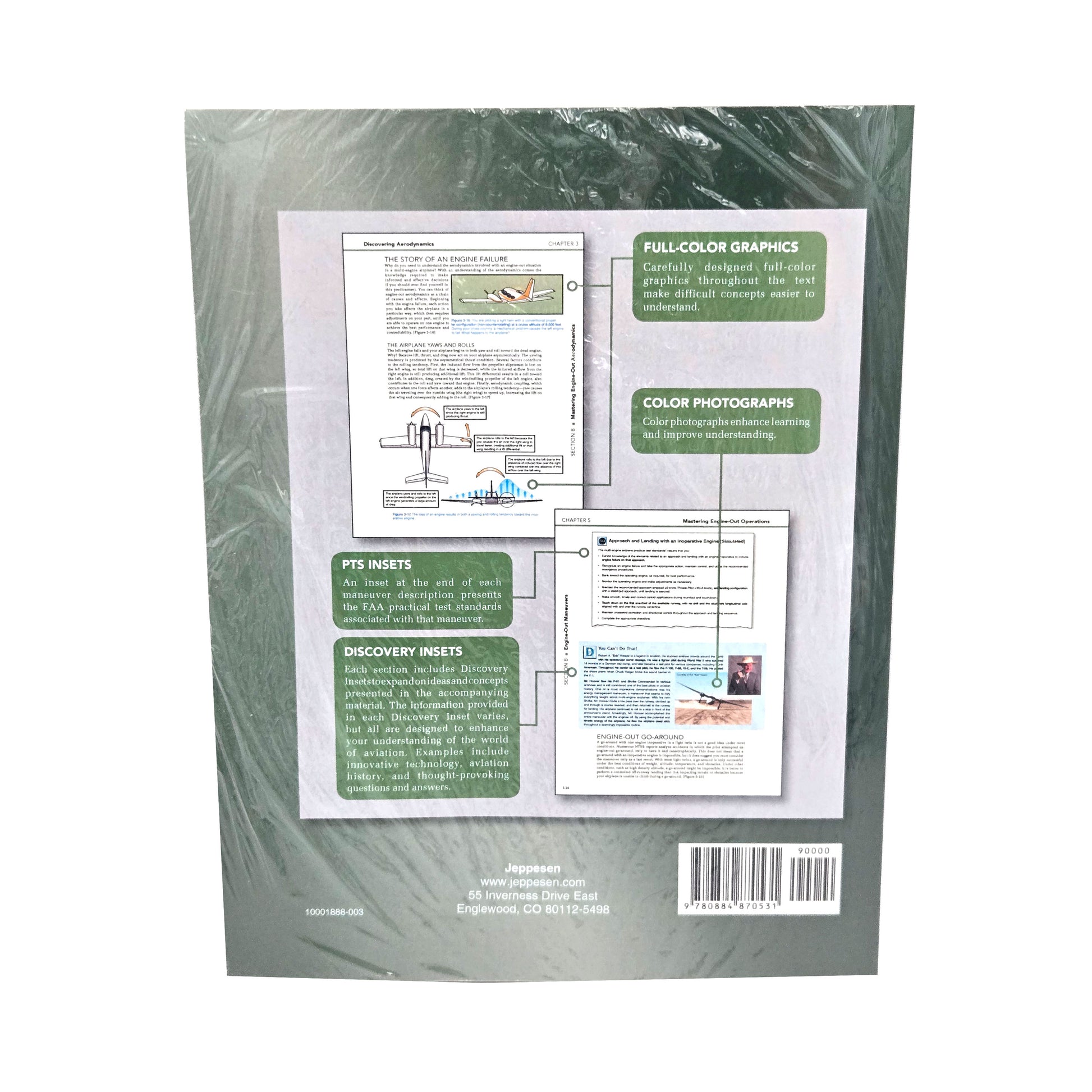 Jeppesen Multi-Engine Textbook – Back Cover with Summary and ISBN Information