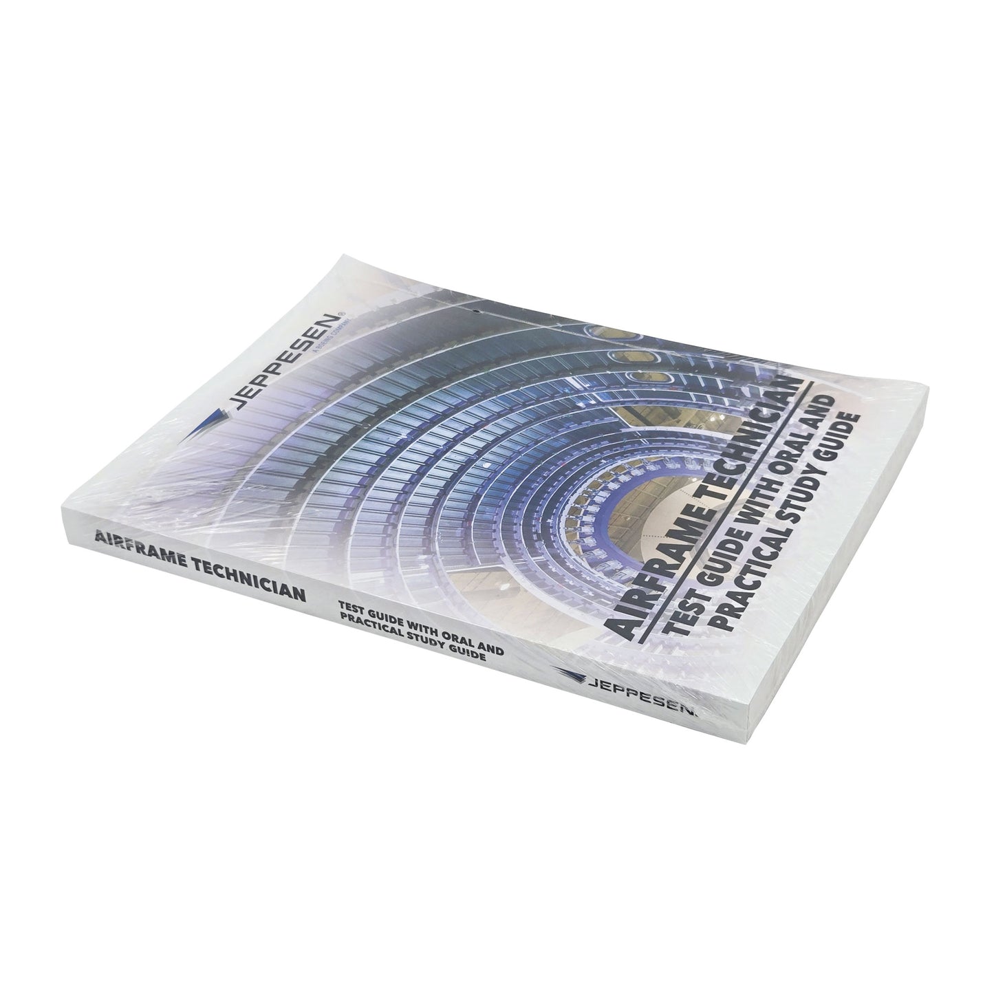 Jeppesen A&P Airframe Test Guide – Angled View Showing Spine and Thickness