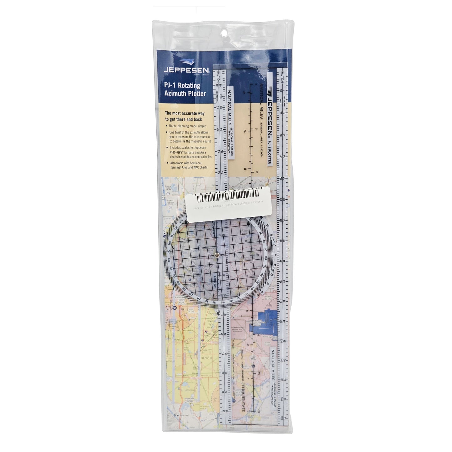 Jeppesen PJ-1 Rotating Azimuth Plotter – Front View with Transparent Grid