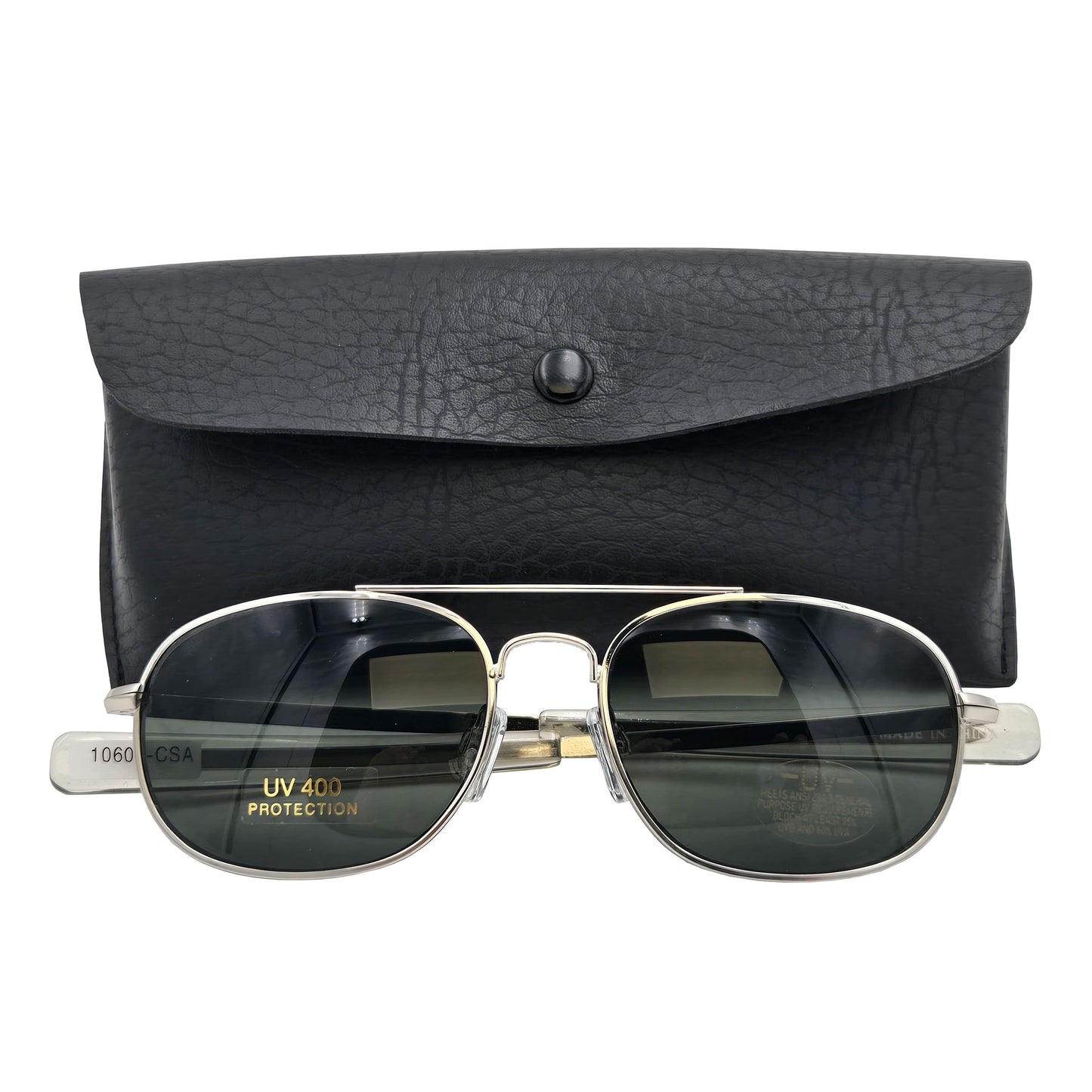 G.I. Type MIL-STD 105 Aviator Sunglasses Chrome-Smoke 52mm with case - military-inspired pilot eyewear